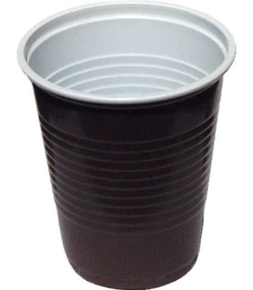 Kávový kelímek (PP) hnědo/bílý Ø70mm 180ml [15 ks]