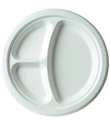 BIO talíř dělený,  (cukrová třtina) Ø 26 cm 