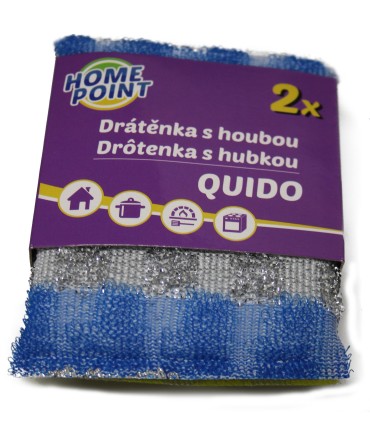 HP Drátěnka QUIDO s houbou sada 2 ks, 12,5x9x4 cm, plast, kov
