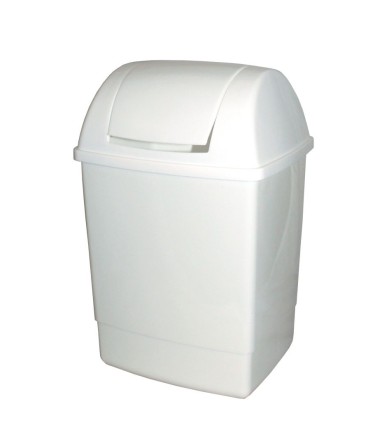 Koš KLIP odpadkový hranatý s víkem bílý 12 L