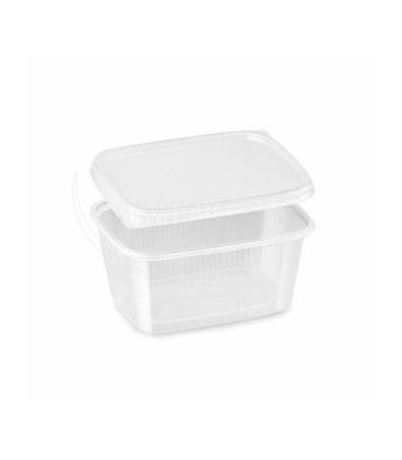 Miska (PP) hranatá průhledná 250ml + víčko [1 sada]