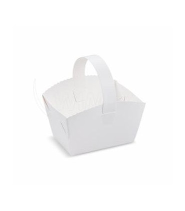 Svatební košíček (PAP) s ouškem 10 x 8 x 6 cm [50 ks]