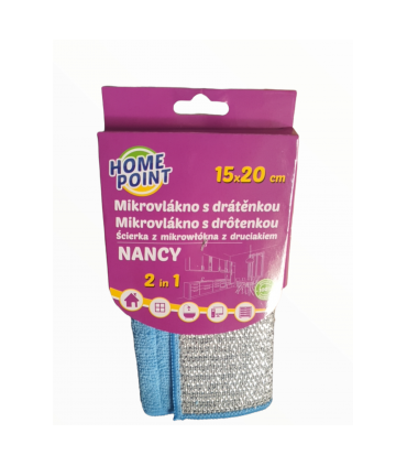 Drátěnka NANCY s mikrovláknem, 15x20 cm, mikrovlákno, kov