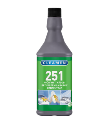 Cleamen 251 ruční mytí nádobí, koncentrát bez parfémů a barviv  1L