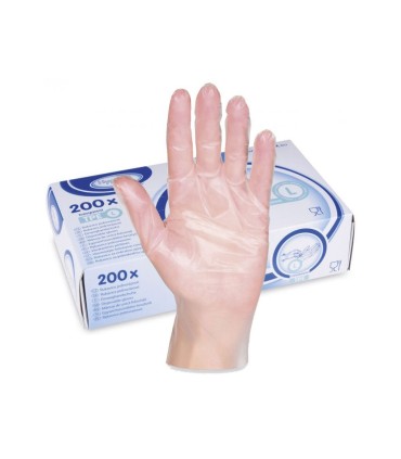 TPE jednorázové rukavice transp.,  200 ks