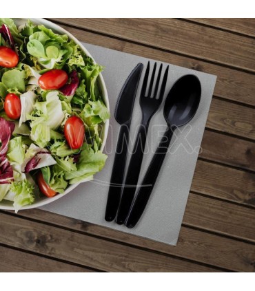 Vidlička (PP) znovu použitelná černá 18,5cm [50 ks]
