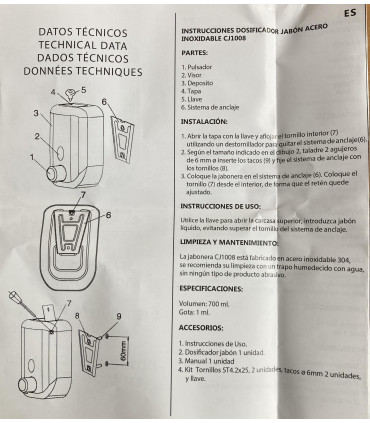 Dávkovač LOSDI tekutého mýdla a gelové dezinfekce
